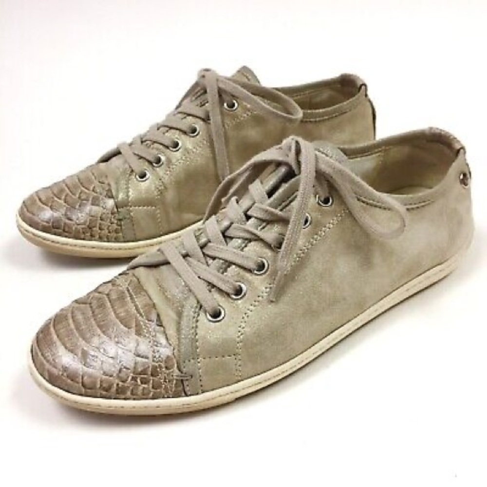 Leather Snake Skin Attilo Giusti Leombruni Beige Sneakers EU 37.5 / US 7